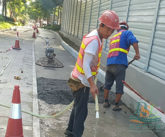 深圳月亮灣透水混凝土項工程